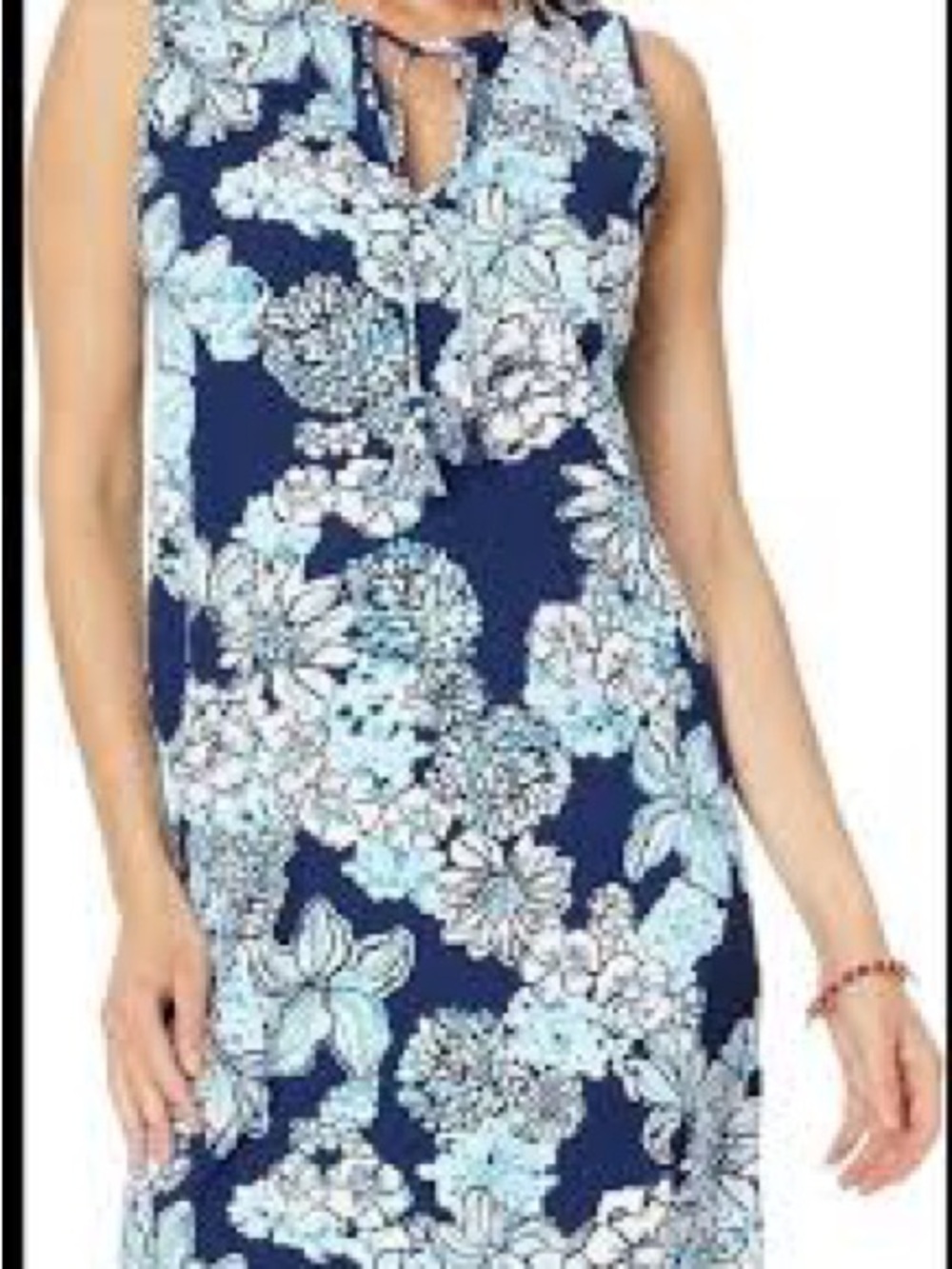 Lilly Pulitzer Navy Blue Floral Sleeveless Dress